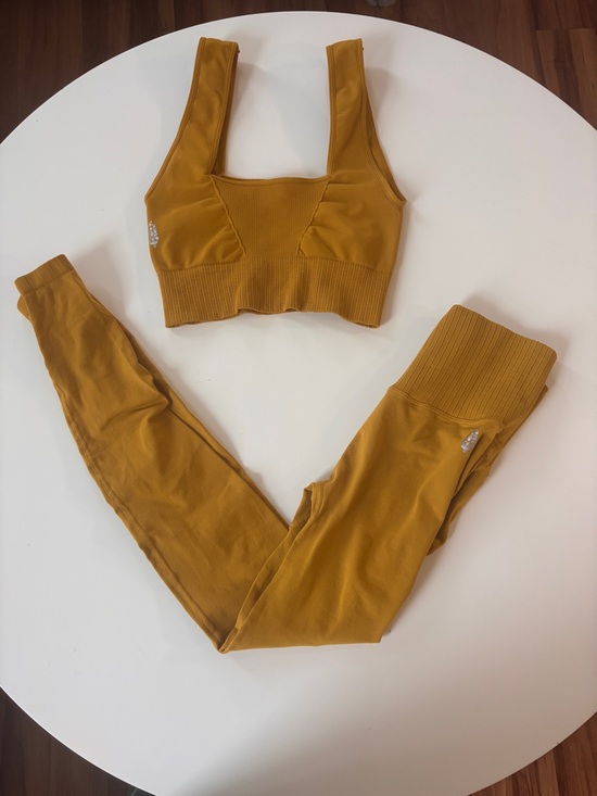 FP Movement by Free People Other - Free People Movement Yellow Good Karma Sports Bra and Leggings Set